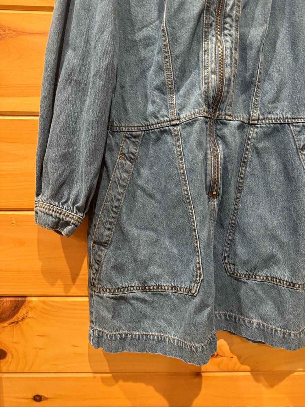 Universal Thread Denim Zip Front Mini Dress Size Large - Picture 3 of 5